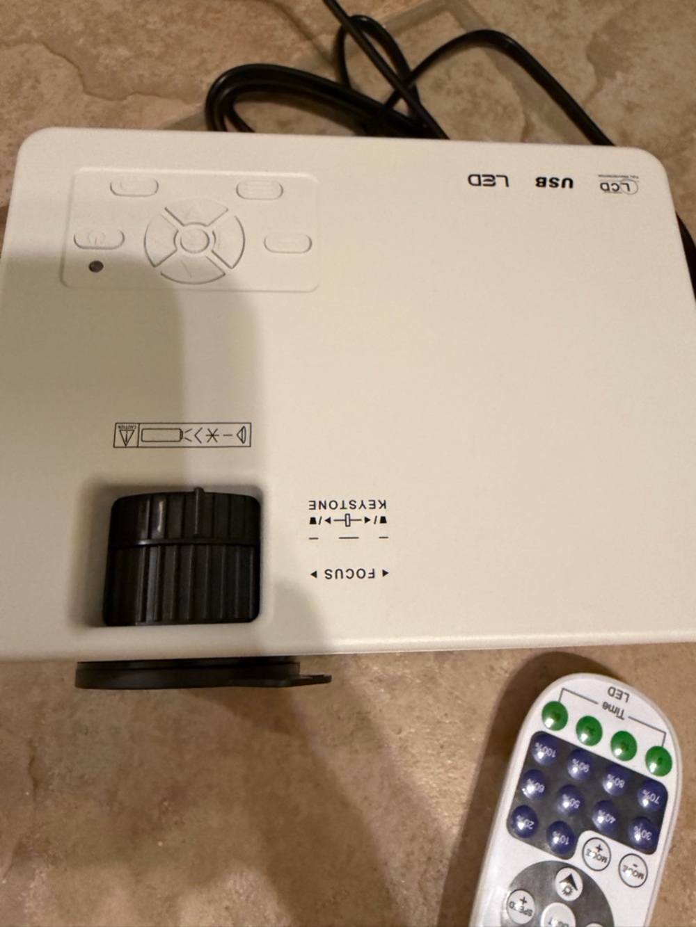 Compact White Mini Projector with Remote - Picture 2 of 6